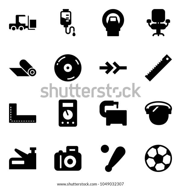 Solid Vector Icon Set Fork Loader Stock Image Download Now