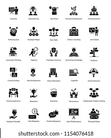 
Solid Vector Icons of Human Resource 
