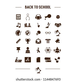 Solid vector icons set