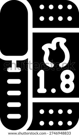 Solid vector illustration of calorie counter related to smart watches.