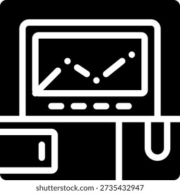 Solid vector illustration of a haematology analyser related to medical equipment.