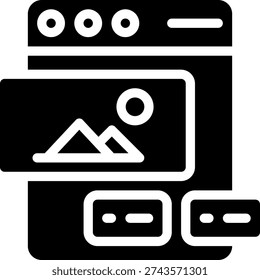 Solid vector illustration of pasteboard related to web design.