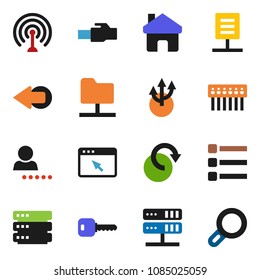 solid vector ixon set - antenna vector, network folder, server, big data, browser, menu, hub, lan connector, home, arrow, redo, route, document, login, key, magnifier