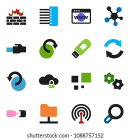 solid vector ixon set - antenna vector, social media, network folder, cloud lock, browser, gear, firewall, hub, usb modem, lan connector, refresh, redo, undo, loading, connection, magnifier
