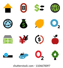 solid vector ixon set - apple fruit vector, leaf, exchange, money bag, arrow up, yen sign, stadium, oxygen, internet, eye doctor hat, pond, tree