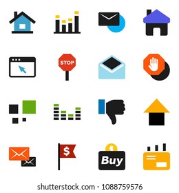 solid vector ixon set - arrow up vector, dollar flag, equalizer, finger down, mail, browser, home, loading, stop, house, buy