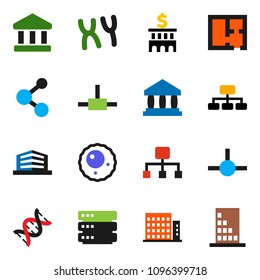 solid vector ixon set - bank vector, building, hierarchy, molecule, dna, chromosomes, ovule, connect, big data, plan, apartments, office