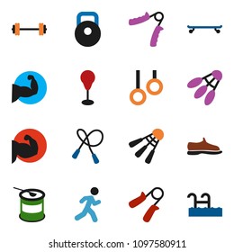 solid vector ixon set - barbell vector, weight, jump rope, hand trainer, punching bag, muscule, snickers, skateboard, sports nutrition, shuttlecock, gymnast rings, run, pool