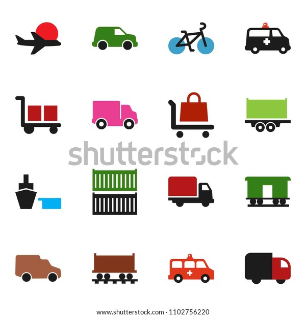 solid vector ixon set - bike vector, Railway
carriage, plane, truck trailer, sea container, delivery, car, port,
cargo, amkbulance,
trolley