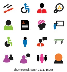 solid vector ixon set - blackboard vector, manager, man, personal information, horizontal bar, stairways run, speaking, group, disabled, head bandage, user, client search, consumer