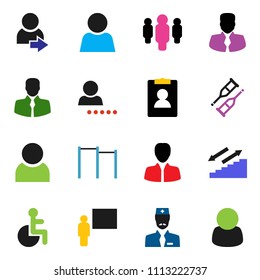 solid vector ixon set - blackboard vector, manager, man, personal information, horizontal bar, stairways run, client, disabled, crutches, doctor, user, login, customer