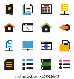 solid vector ixon set - book vector, schedule, document, browser, arrow, network, home, catalog, menu