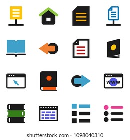 solid vector ixon set - book vector, schedule, document, browser, arrow, network, home, catalog, menu