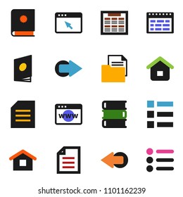 solid vector ixon set - book vector, schedule, document, browser, arrow, home, catalog, menu