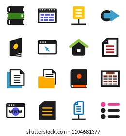 solid vector ixon set - book vector, schedule, document, browser, arrow, network, home, catalog, menu