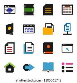 solid vector ixon set - book vector, schedule, document, browser, arrow, network, home, catalog, menu