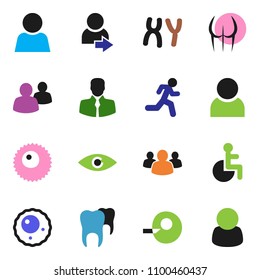 solid vector ixon set - buttocks vector, run, client, group, disabled, eye, insemination, chromosomes, ovule, tooth, user, login, customer