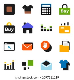 solid vector ixon set - calculator vector, document, equalizer, mail, stop button, browser, home, loading, buy, clothes