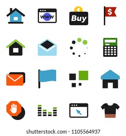 solid vector ixon set - calculator vector, flag, dollar, equalizer, mail, browser, home, loading, stop, house, buy, clothes