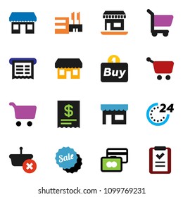solid vector ixon set - cart vector, credit card, office, sale, 24 hour, store, mall, buy, receipt, basket, shopping list