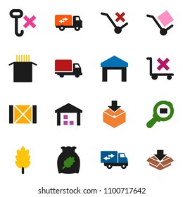 solid vector ixon set - cereal vector, pasta, delivery, wood box, cargo, no trolley, hook, warehouse, package, search, relocation truck