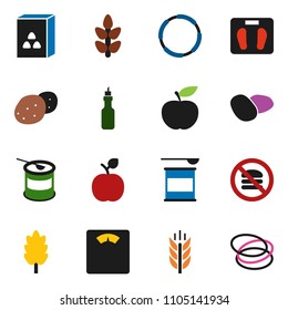 solid vector ixon set - cereal vector, potato, oil, apple fruit, diet, scales, sports nutrition, cereals, no fastfood, hoop