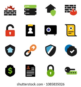 solid vector ixon set - certificate vector, personal information, dollar shield, safe, protected, link, big data, firewall, lock, unlock, home protect, password