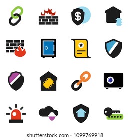solid vector ixon set - certificate vector, safe, link, cloud shield, firewall, siren, smart home, protect, dollar, password
