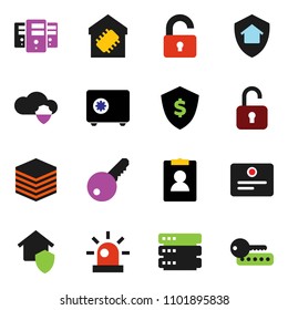 solid vector ixon set - certificate vector, personal information, dollar shield, safe, cloud, big data, server, siren, key, unlock, smart home, protect, password