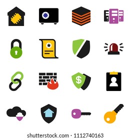 solid vector ixon set - certificate vector, personal information, safe, protected, link, cloud shield, big data, server, firewall, lock, key, siren, smart home, protect, dollar, password