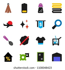 solid vector ixon set - cleaner trolley vector, shining, window cleaning, splotch, towel, skimmer, hand mill, magnifier, percent growth, dollar flag, any currency, t shirt, plane, battery, barn