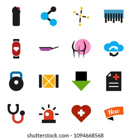 solid vector ixon set - cleaning agent vector, pan, constellation, arrow down, weight, buttocks, molecule, heart monitor, cross, wood box, barcode, stethoscope, anamnesis, cloud exchange, siren, new