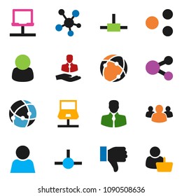 solid vector ixon set - client vector, social media, group, finger down, connect, connection, notebook network, share, user, customer