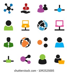 solid vector ixon set - client vector, social media, group, connect, connection, notebook network, share, user, customer