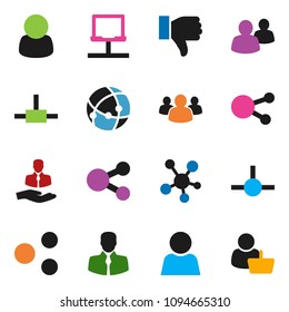 solid vector ixon set - client vector, social media, group, finger down, connect, connection, notebook network, share, user, customer