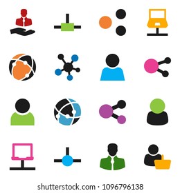 solid vector ixon set - client vector, social media, connect, connection, notebook network, share, user, customer