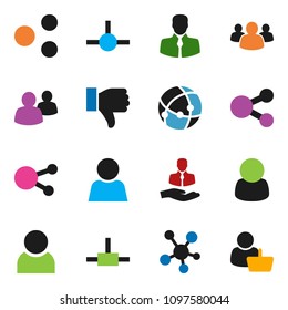 solid vector ixon set - client vector, social media, group, finger down, connect, connection, share, user, customer