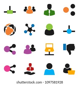 solid vector ixon set - client vector, social media, group, finger down, connect, connection, notebook network, share, user, customer