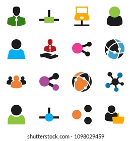 solid vector ixon set - client vector, social media, group, connect, connection, notebook network, share, user, customer