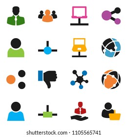 solid vector ixon set - client vector, social media, group, finger down, connect, connection, notebook network, share, user, customer