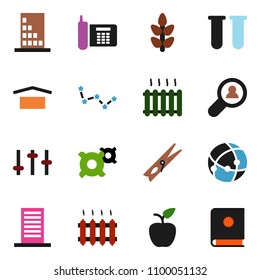 solid vector ixon set - clothespin vector, apple fruit, constellation, any currency, cereals, phone, dry cargo, settings, vial, connection, client search, heating, building, catalog