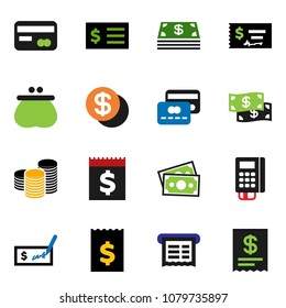 solid vector ixon set - coin stack vector, check, receipt, money, credit card, dollar, wallet, cash, reader