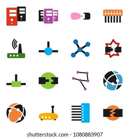 solid vector ixon set - connect vector, connection, network, disconnection, server, hub, router