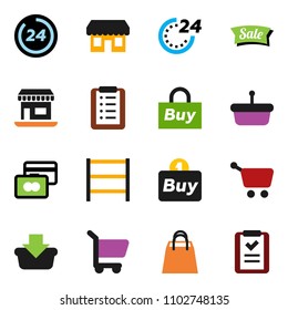 solid vector ixon set - credit card vector, office, shelving, sale, 24 hour, shopping bag, store, buy, basket, cart, list
