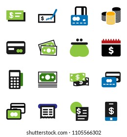 solid vector ixon set - credit card vector, coin stack, check, dollar calendar, money, receipt, wallet, cash, reader, tap pay