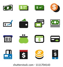 solid vector ixon set - credit card vector, cash, check, dollar calendar, money, receipt, coin, wallet, tap pay