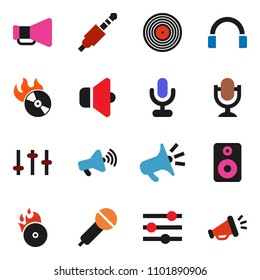 solid vector ixon set - disk vector, music hit, microphone, speaker, loudspeaker, settings, headphones, jack, equalizer