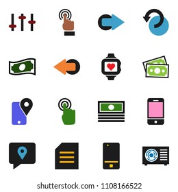 solid vector ixon set - document vector, cash, heart monitor, money, traking, settings, mobile phone, touchscreen, arrow, undo, ari condition