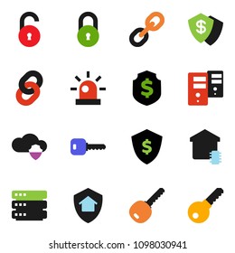 solid vector ixon set - dollar shield vector, link, cloud, big data, server, chain, lock, unlock, key, siren, smart home, protect, password