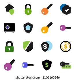 solid vector ixon set - dollar coin vector, shield, safe, protected, lock, key, home protect, password